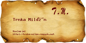 Trnka Milán névjegykártya